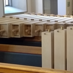 Foto vom Einbau der neuen Orgel in der Martinskirche